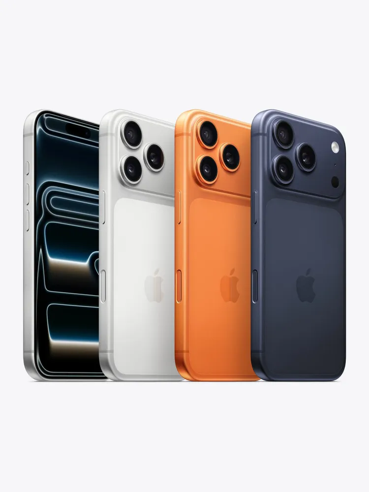 Deep Blue iPhone 17 Pro rear design against a dark background